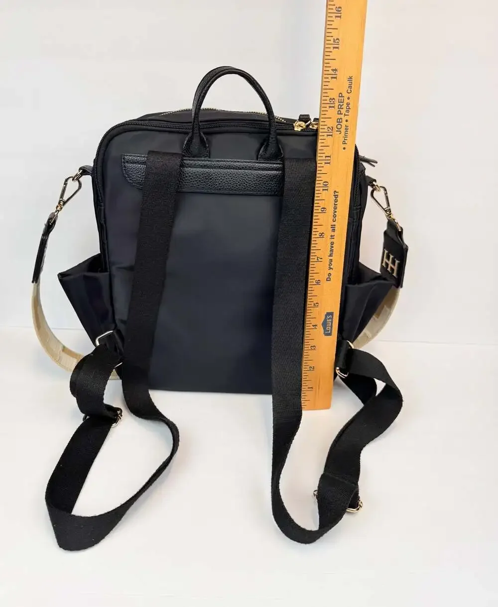 Haute Hippie Black Nylon Convertible Backpack  Crossbody Bag Decorative Strap